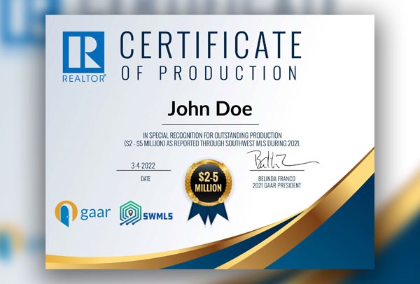 March 4th: Last day to order a printed Production Certificate