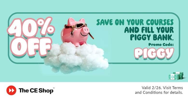 Don’t Break Your Piggy Bank. 40% off on Wednesday.