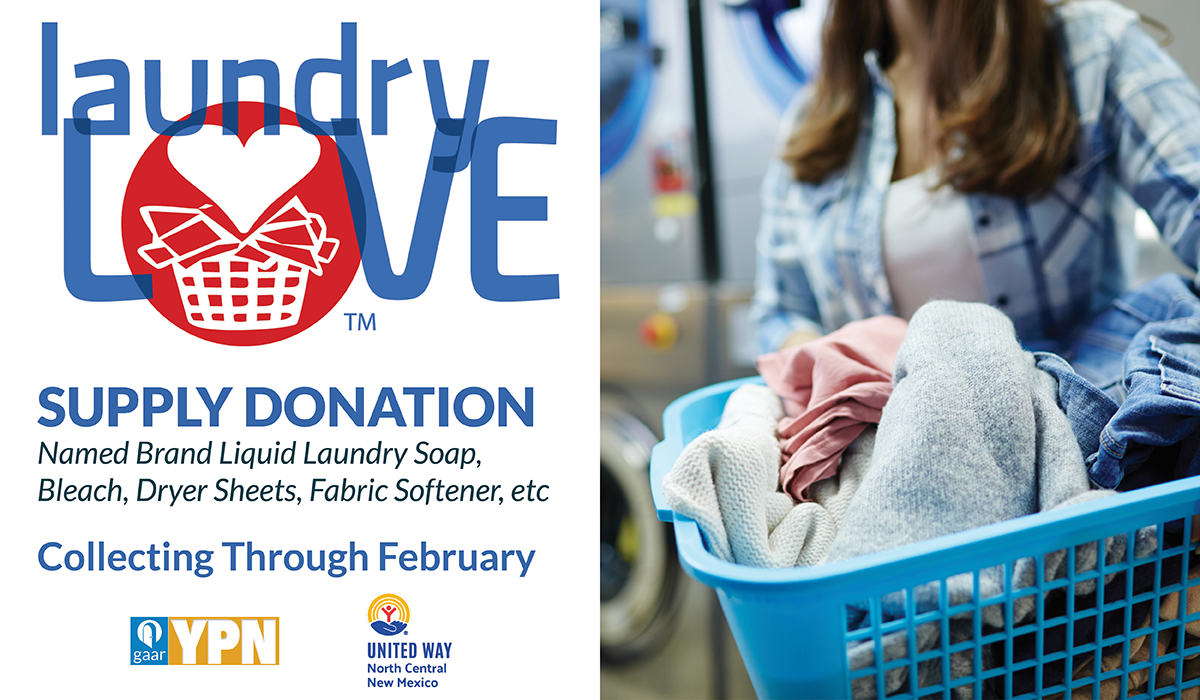 Donate laundry supplies to Laundry Love in February