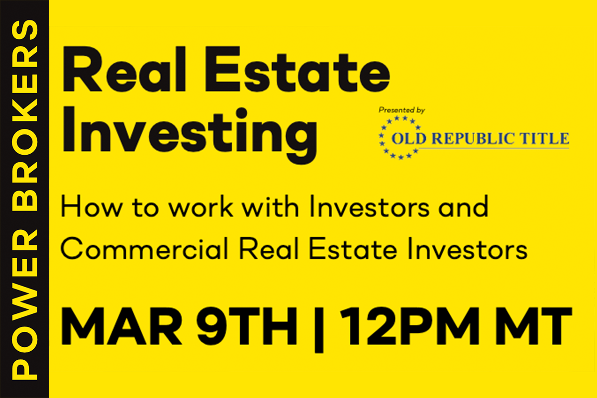 Power Brokers: Real Estate Investing on March 9th